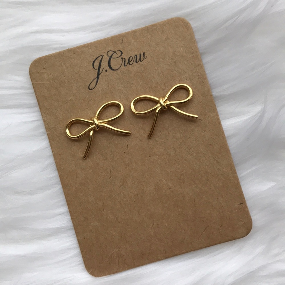 J.Crew Gold Bow Earrings - New